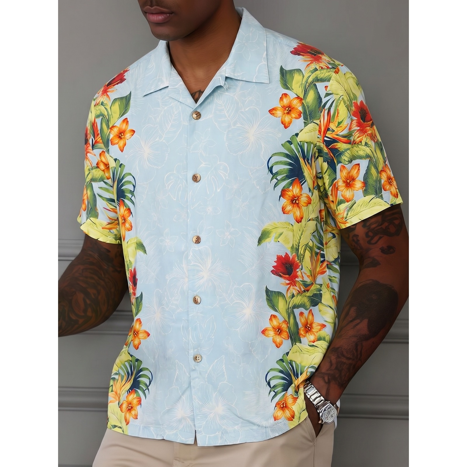 Tommy Bahama Button Up Shirt Mens Medium Blue Excellent 25 Years Of Paradise